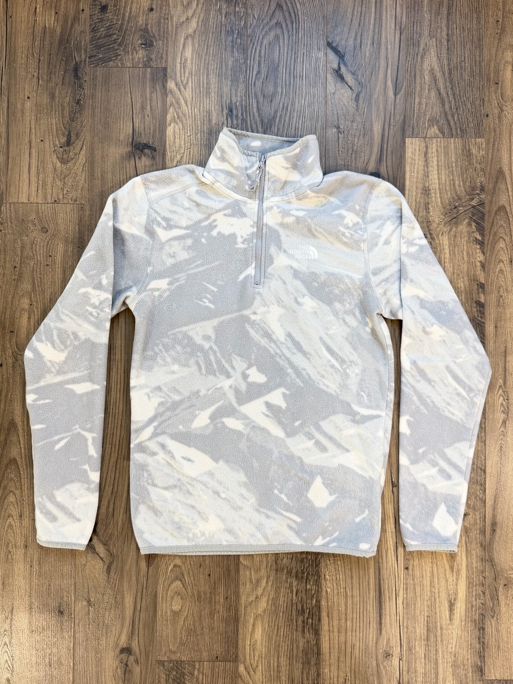The North Face Men’s Gray White Printed Fleece Pullover XS